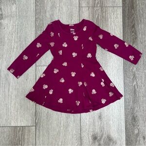 DISNEY JUMPING BEANS MINNIE MOUSE LONG SLEEVE DRESS PURPLE 2T